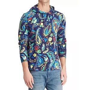Polo Ralph Lauren Men’s Paisley Jersey Hooded Long Sleeve NWT